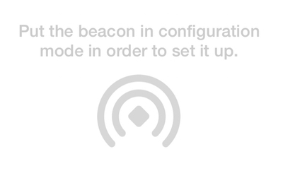 screenshot iOS URI beacon put beacon in configuration mode in order to set it up 
