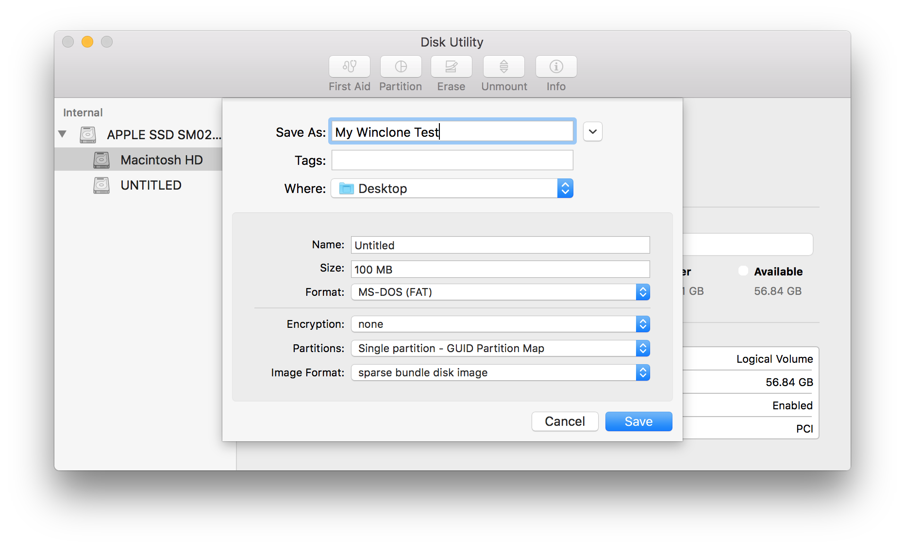 winclone bootcamp pcie ssd reverts to original